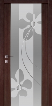 межкомнатные двери  Дариано Рондо 3 белый гравировка с матированием Лето-2 венге