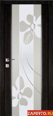 межкомнатные двери  Дариано Рондо 3 белый гравировка с матированием Лето-2 эбеновое дерево чёрное
