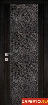 межкомнатные двери  Дариано Рондо 3 декор Серебряный дождь-2 эбеновое дерево чёрное