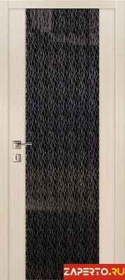межкомнатные двери  Дариано Рондо 3 декор с гравировкой Каскад-2 белёный дуб