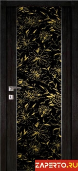 межкомнатные двери  Дариано Рондо 3 декор Эдем-1 эбеновое дерево чёрное