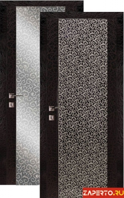 межкомнатные двери  Дариано Рондо 3 декор с матированием Арабика-2 серебро карколет бордо