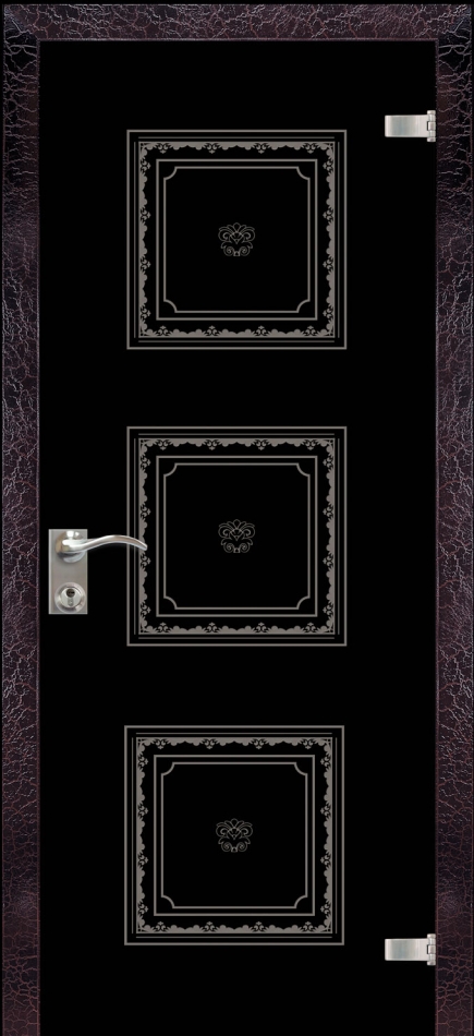 стеклянные двери  Дариано Нуар-1 чёрная матирование