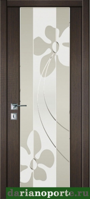 межкомнатные двери  Дариано Рондо 3 белый гравировка с матированием Лето-2 бренди