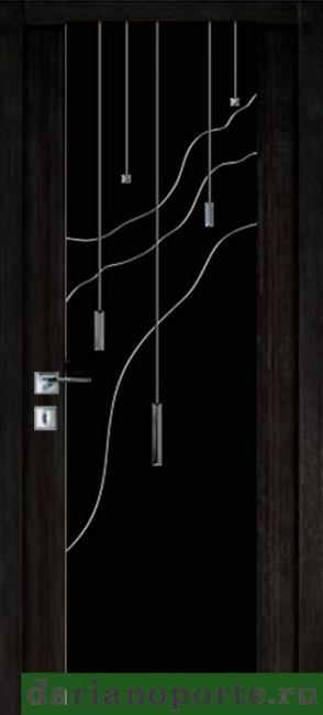 межкомнатные двери  Дариано Рондо 3 гравировка Бриз-2 эбеновое дерево