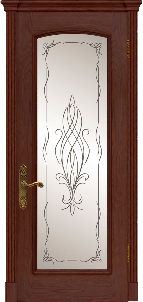 межкомнатные двери  Дариано Селена гравировка Азалия красное дерево