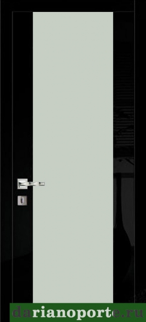 межкомнатные двери  Дариано Рондо 3 белый триплекс чёрный глянец