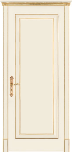 межкомнатные двери  Дариано Виченца-1 эмаль слоновая кость патина золото