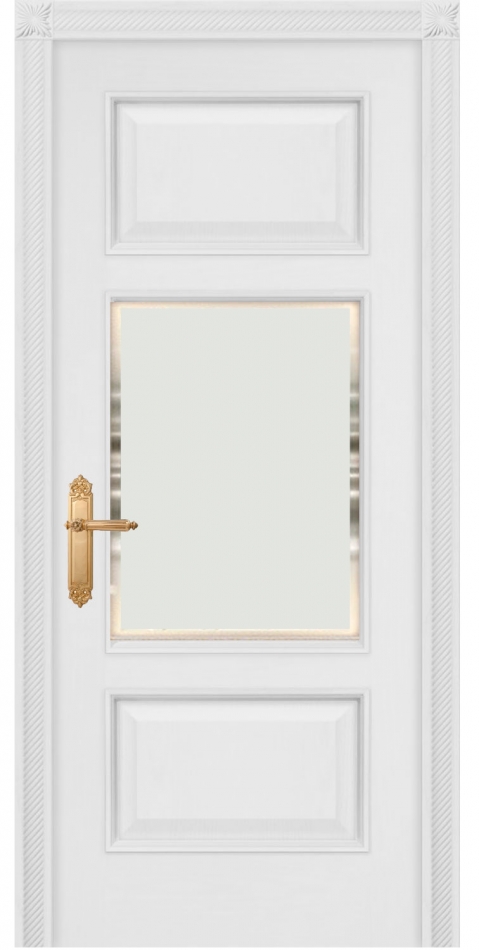 межкомнатные двери  Дариано Элегант-В 1 с фацетом эмаль белая