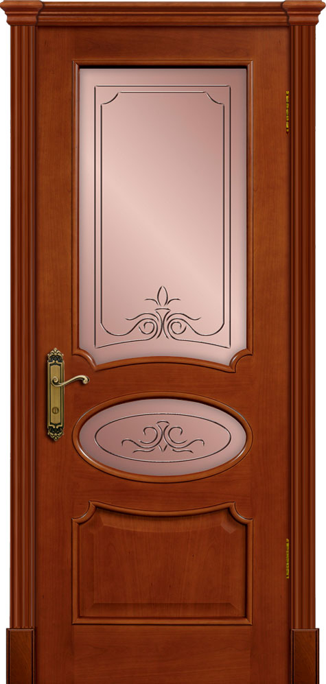 межкомнатные двери  Дариано Оливия гравировки Лоренсо бронза черешня