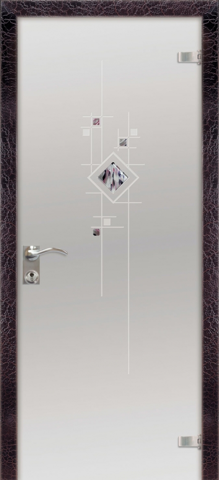 стеклянные двери  Дариано Мозаика-1 белая гравировка фьюзинг
