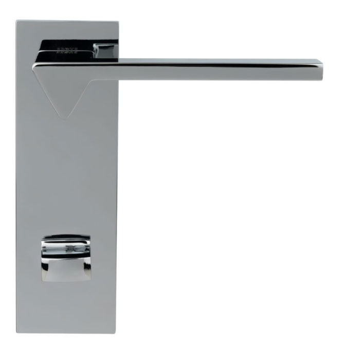 дверные ручки  Porta di Parma Ama на широкой планке полированный хром