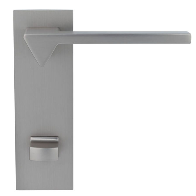 дверные ручки  Porta di Parma Ama на широкой планке матовый никель