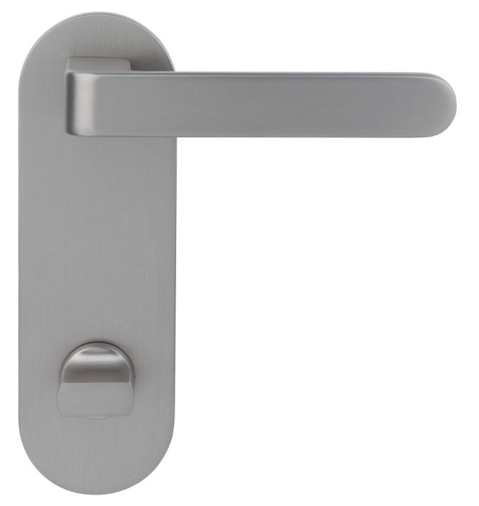 дверные ручки  Porta di Parma Fedra на широкой планке матовый никель