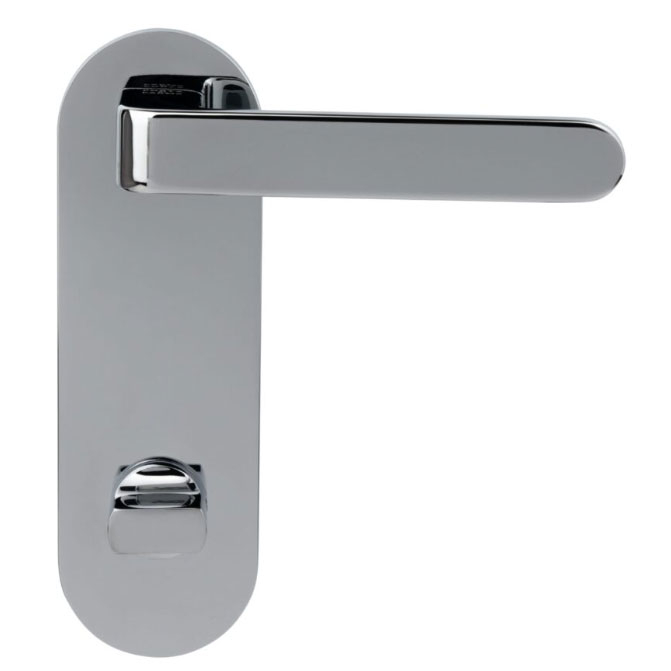 дверные ручки  Porta di Parma Fedra на широкой планке полированный хром
