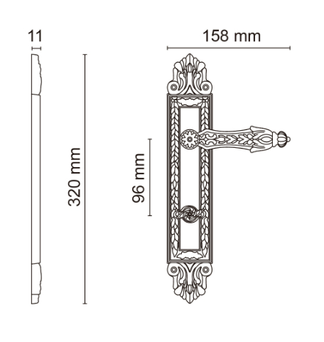 Arcadia на планке полированный хром